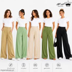 شلوار بگ زنانه کد 7001 پیله دار کتان