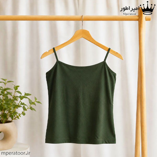 تاپ بندی زنانه جنس ویسکوز کد tb1 رنگ سبز یشمی تیره