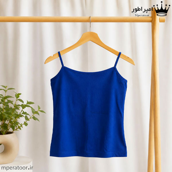 تاپ بندی زنانه جنس ویسکوز کد tb1 رنگ آبی کاربنی