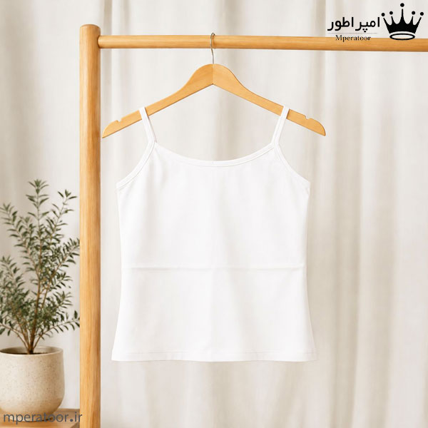 تاپ بندی زنانه کد tb3 جنس پنبه رنگ سفید