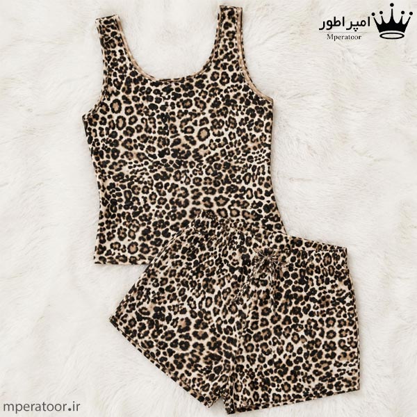 ست تاپ و شورتک زنانه پلنگی