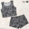 ست تاپ و شورتک زنانه مشکی نقطه ای