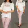 تیشرت و شلوار زنانه کد 004 طرح بابونه